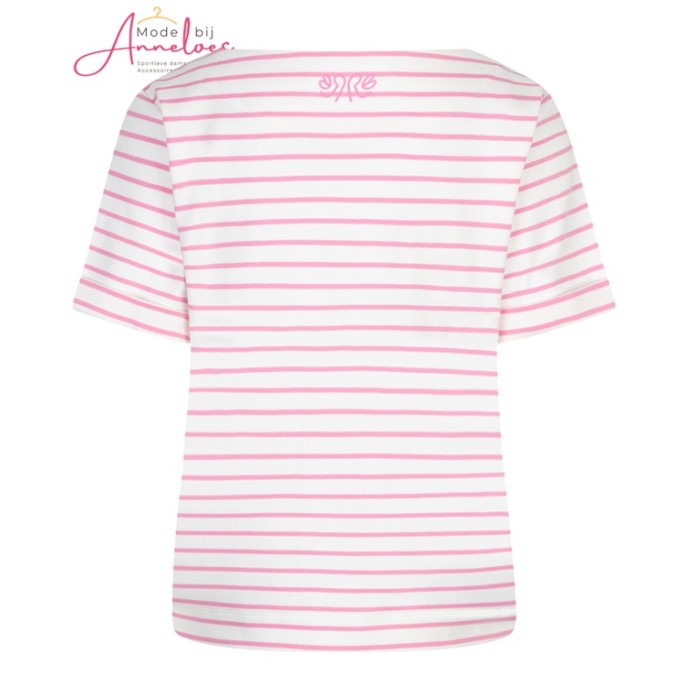 Red Button sweatshirt Terry Stripe Pink